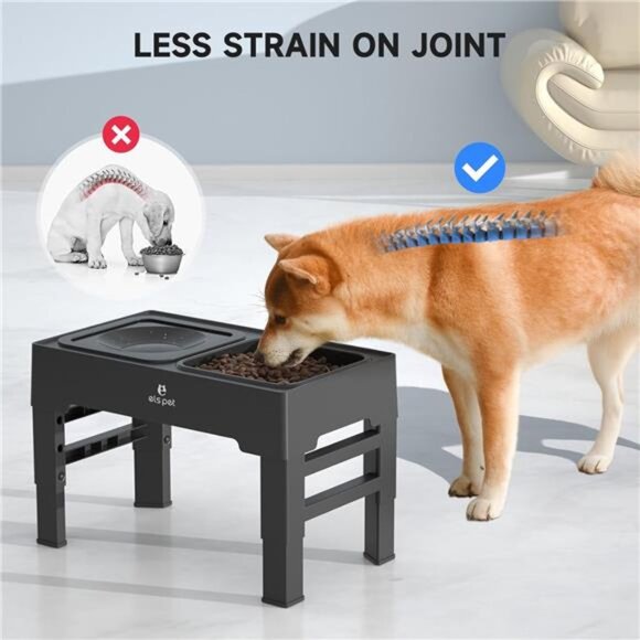Elevated Dog Bowls, Adjustable Raised Dog Bowls with No Spill Dog Water Bowl - Picture 4 of 7